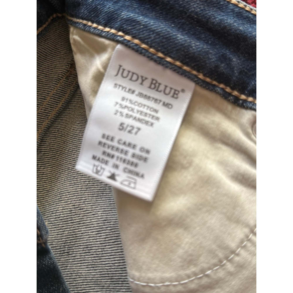 Judy Blue Medium Wash Skinny Jeans High Rise Hemmed Size 5/27 - Picture 5 of 5